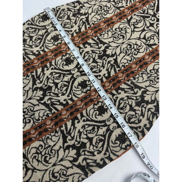 Flying Tomato Size Large Jacquard Metallic Sweater Dress Puff Sleeves Baroque - Picture 13 of 14